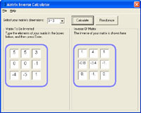 Matrix Inverse Calculator Screenshot